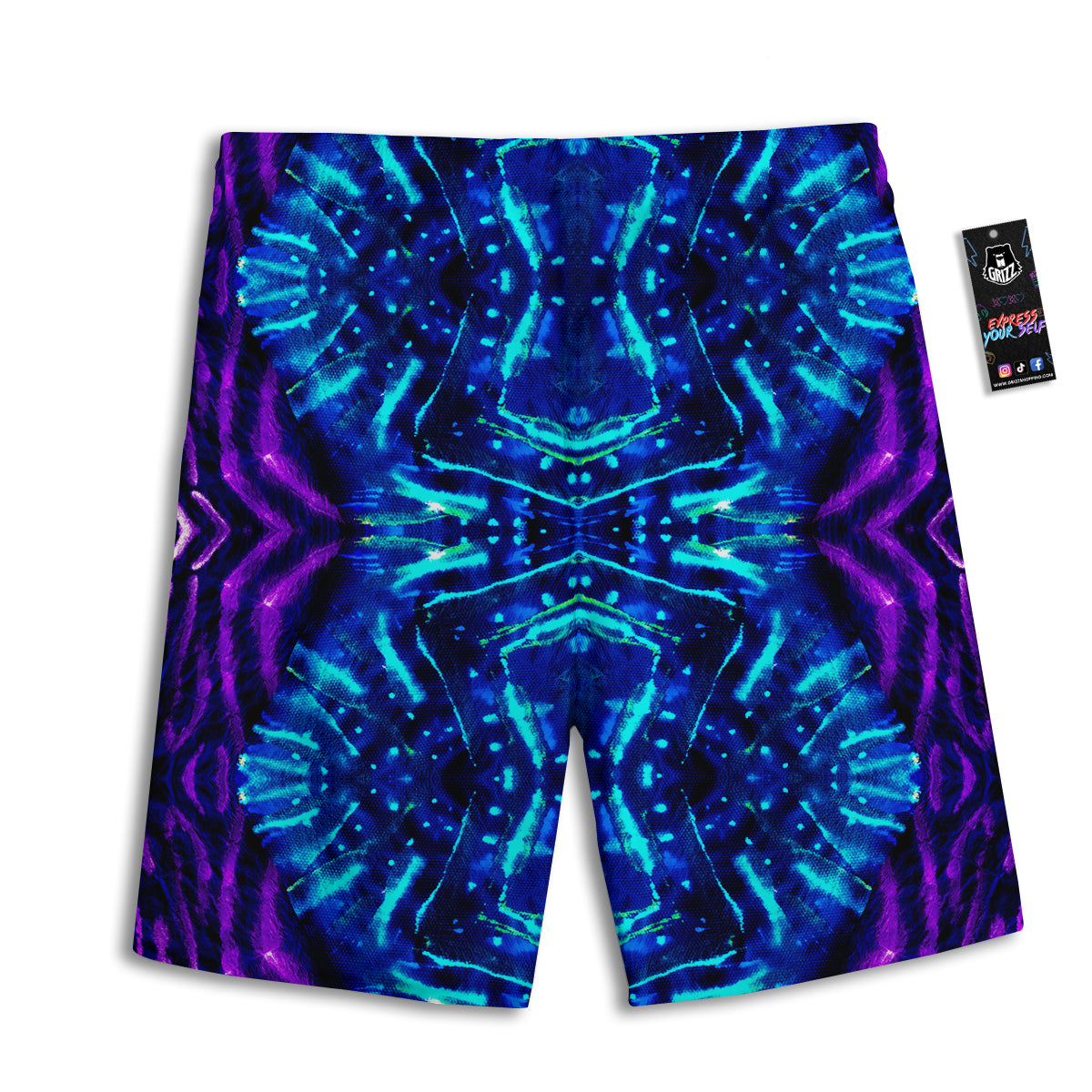 Psychedelic Watercolor Print Pattern Men's Athletic Shorts