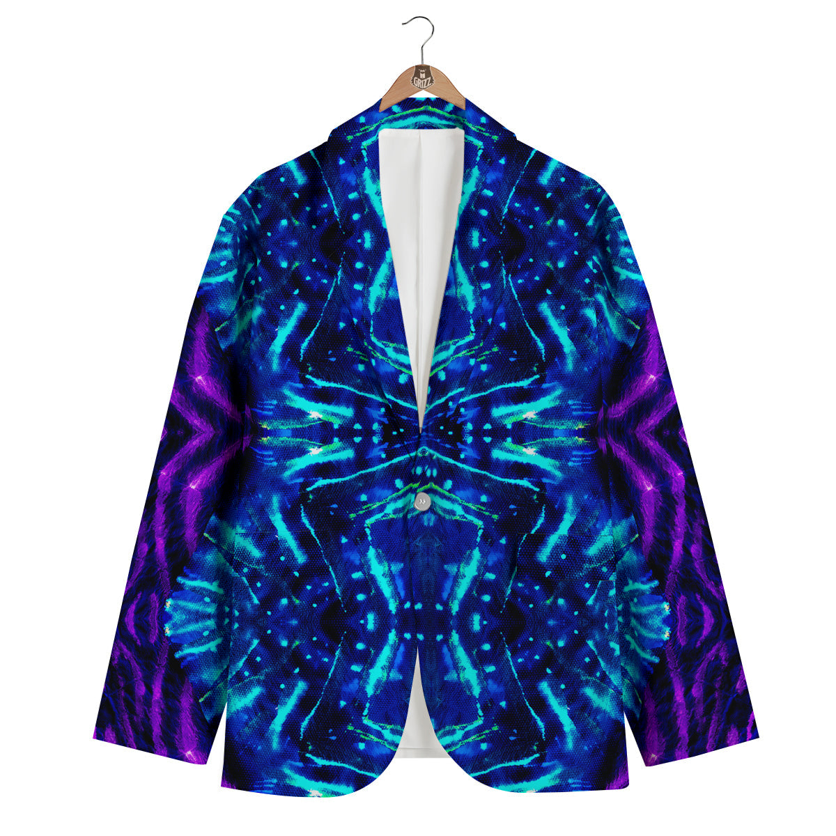 Psychedelic Watercolor Print Pattern Men's Blazer-grizzshop