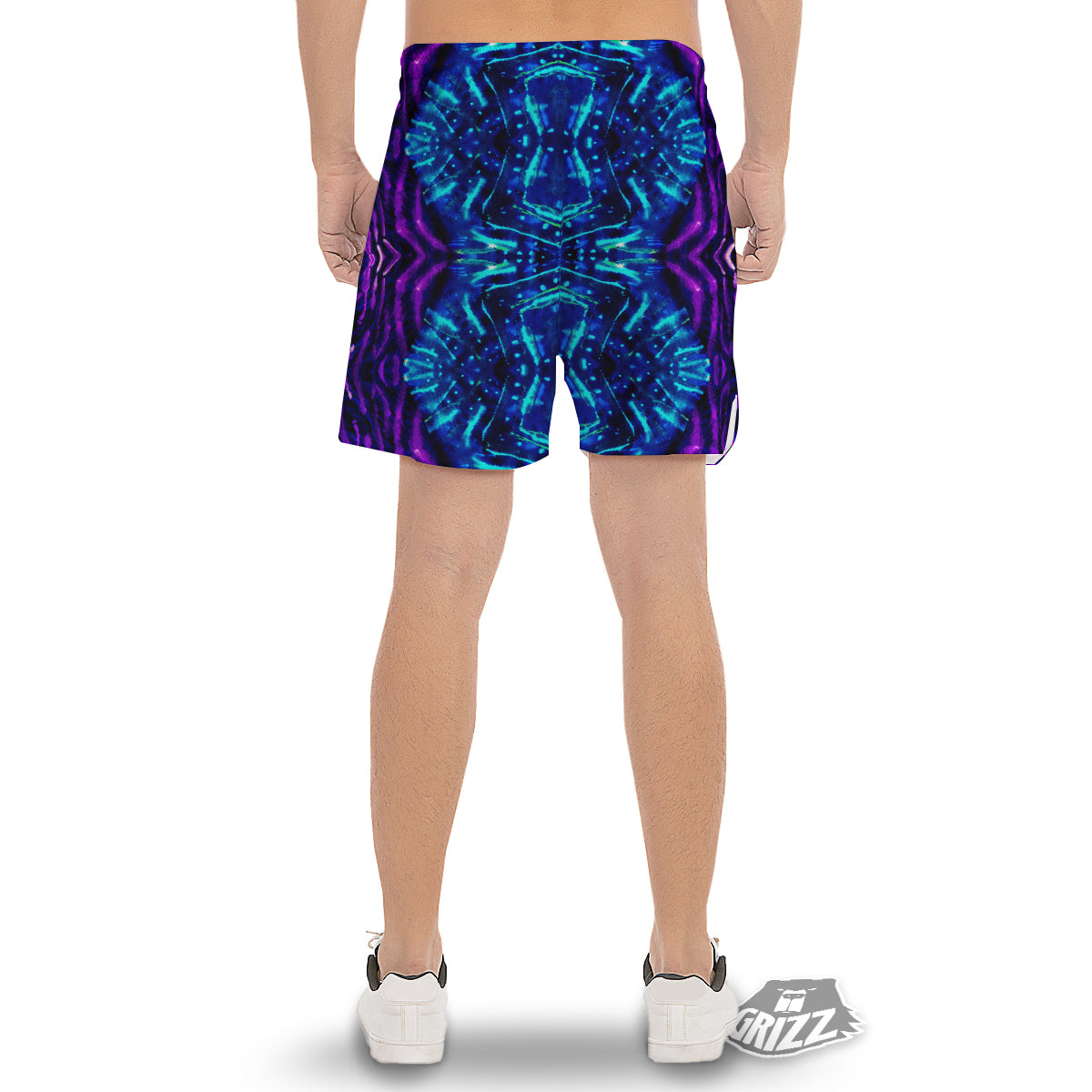 Psychedelic Watercolor Print Pattern Men's Gym Shorts-grizzshop