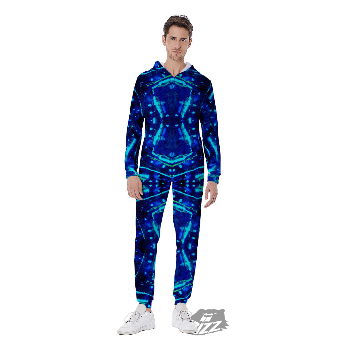 Psychedelic Watercolor Print Pattern Men's Jumpsuit-grizzshop