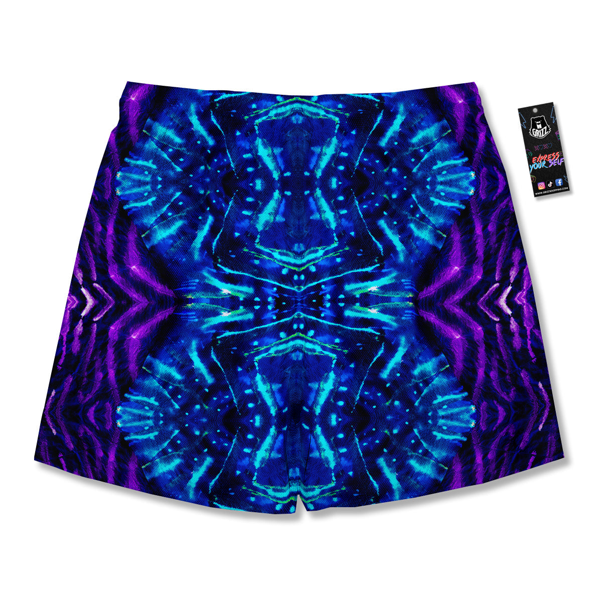 Psychedelic Watercolor Print Pattern Men's Running Shorts-grizzshop