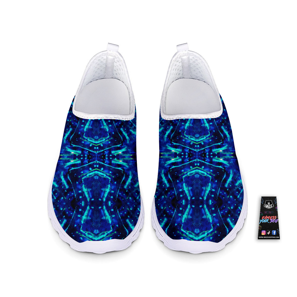 Psychedelic Watercolor Print Pattern Nurse Shoes-grizzshop