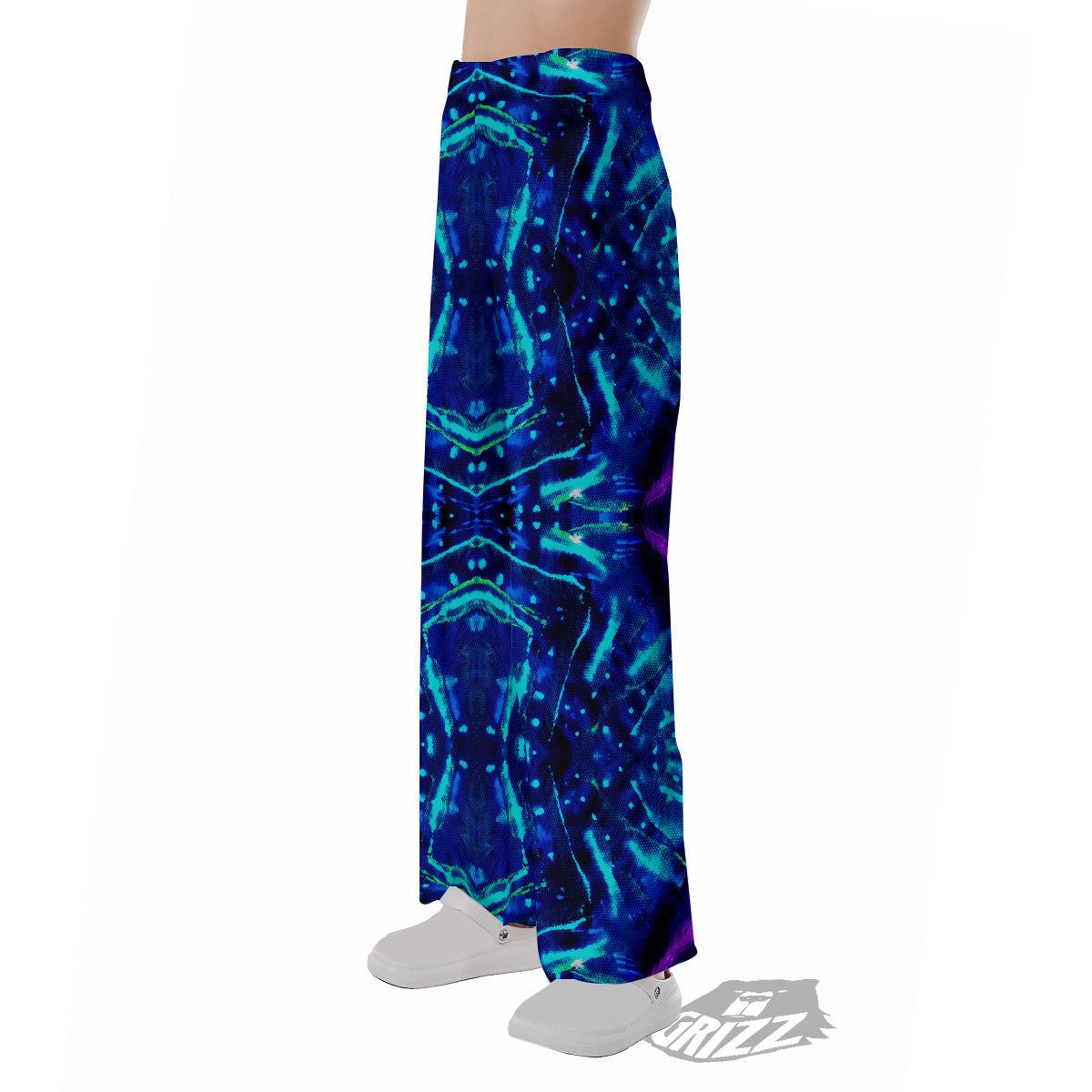 Psychedelic Watercolor Print Pattern Pajama Pants-grizzshop