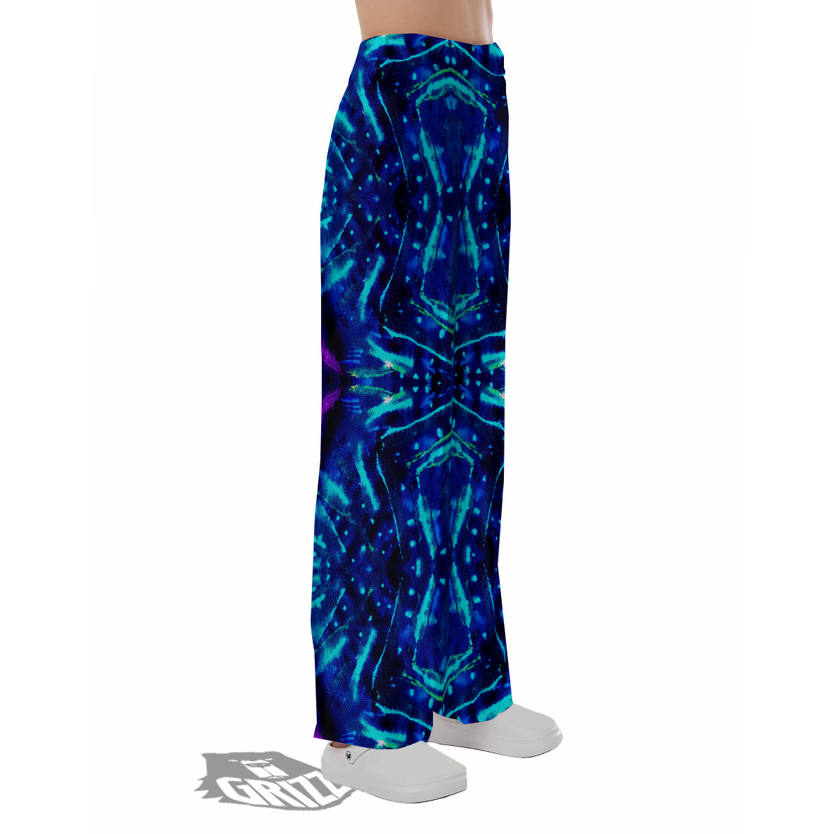 Psychedelic Watercolor Print Pattern Pajama Pants-grizzshop