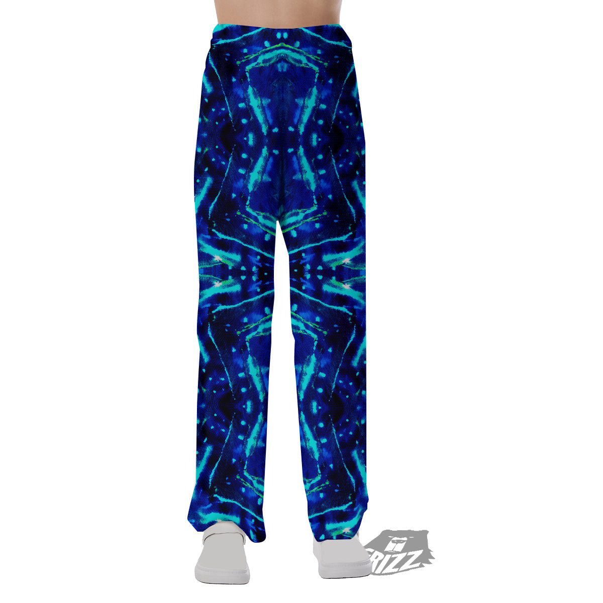 Psychedelic Watercolor Print Pattern Pajama Pants-grizzshop