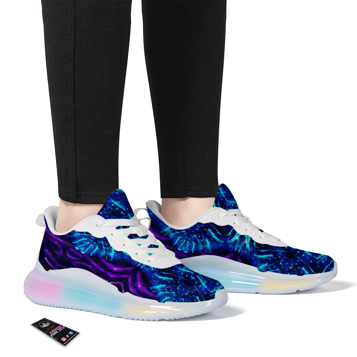 Psychedelic Watercolor Print Pattern Running Sneakers-grizzshop