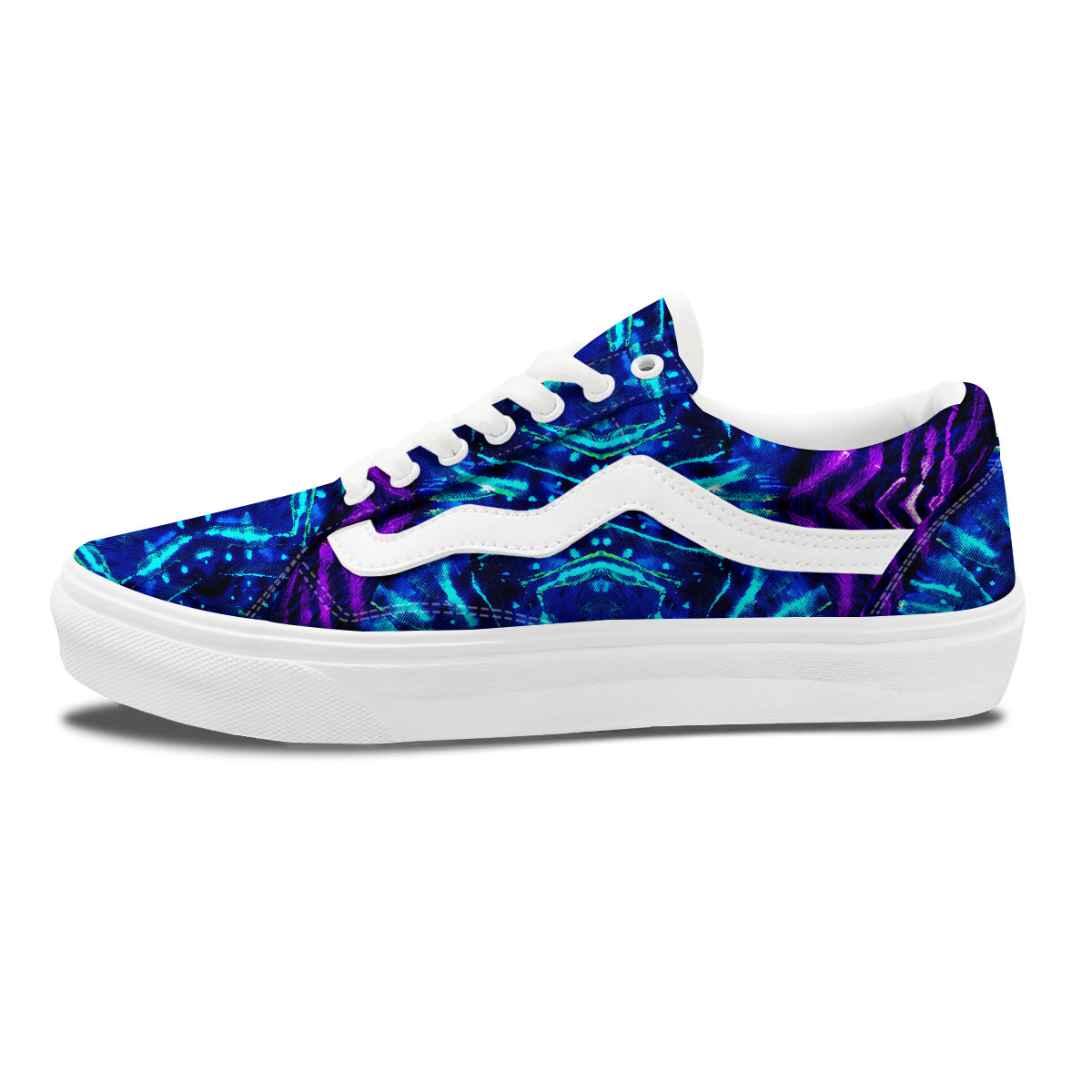 Psychedelic Watercolor Print Pattern Skate Shoes-grizzshop