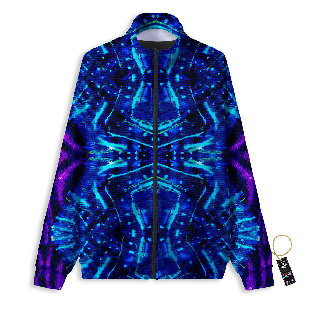 Psychedelic Watercolor Print Pattern Track Jacket-grizzshop