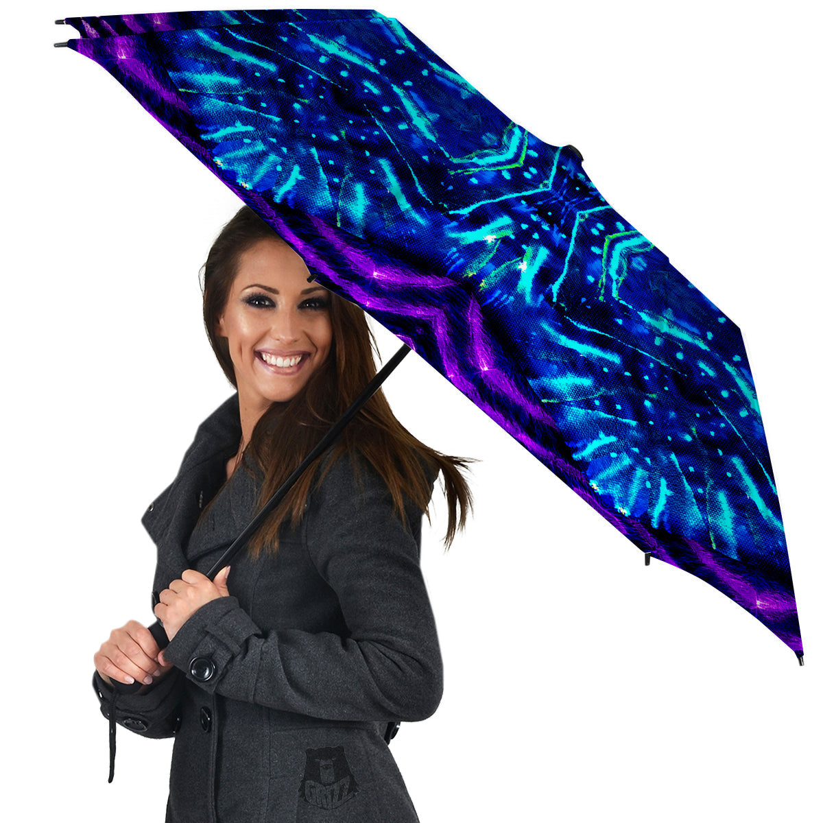 Psychedelic Watercolor Print Pattern Umbrella-grizzshop