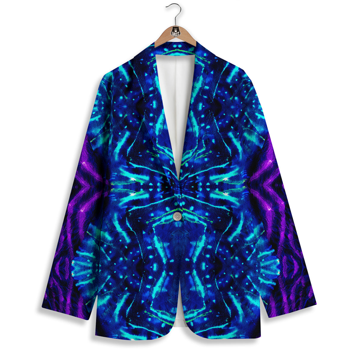 Psychedelic Watercolor Print Pattern Women's Blazer-grizzshop