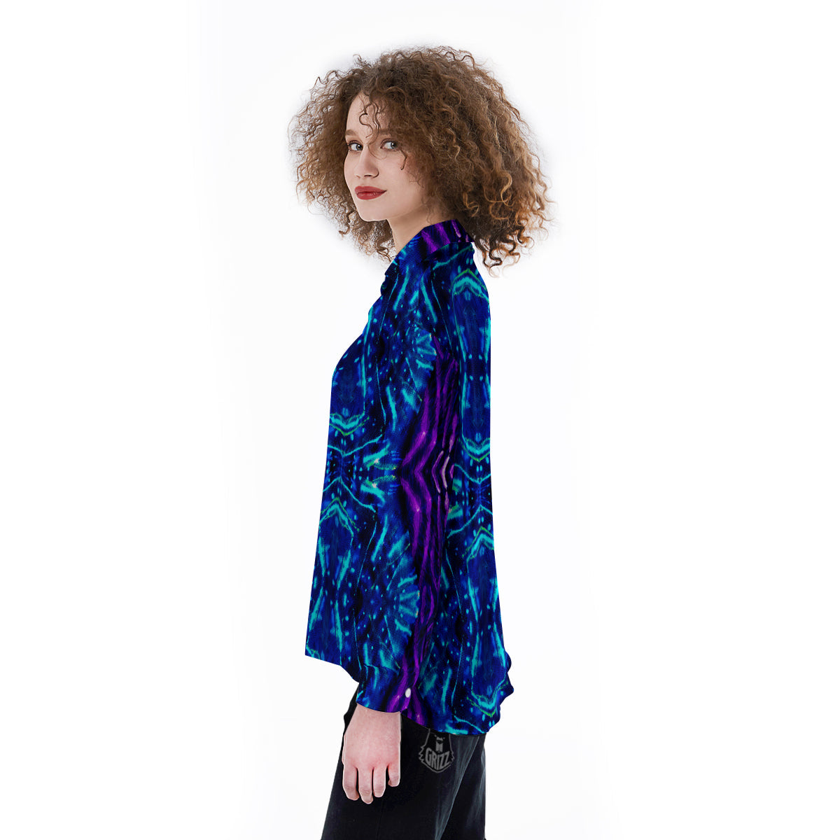 Psychedelic Watercolor Print Pattern Women's Long Sleeve Shirts-grizzshop