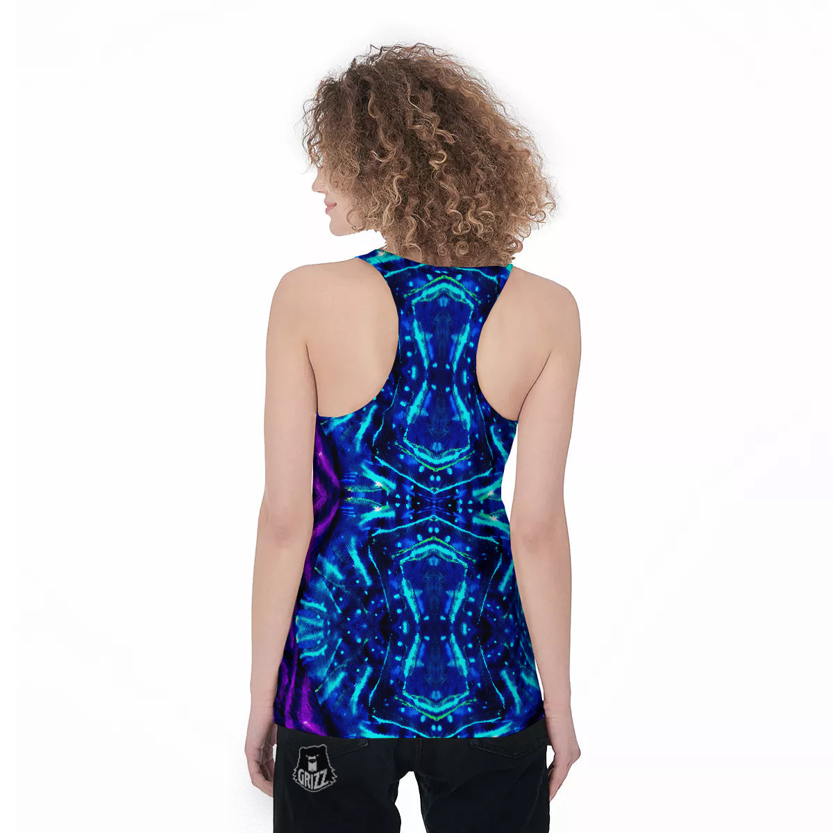 Psychedelic Watercolor Print Pattern Women's Racerback Tank Top-grizzshop