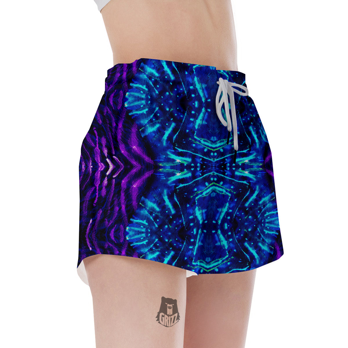 Psychedelic Watercolor Print Pattern Women's Shorts-grizzshop