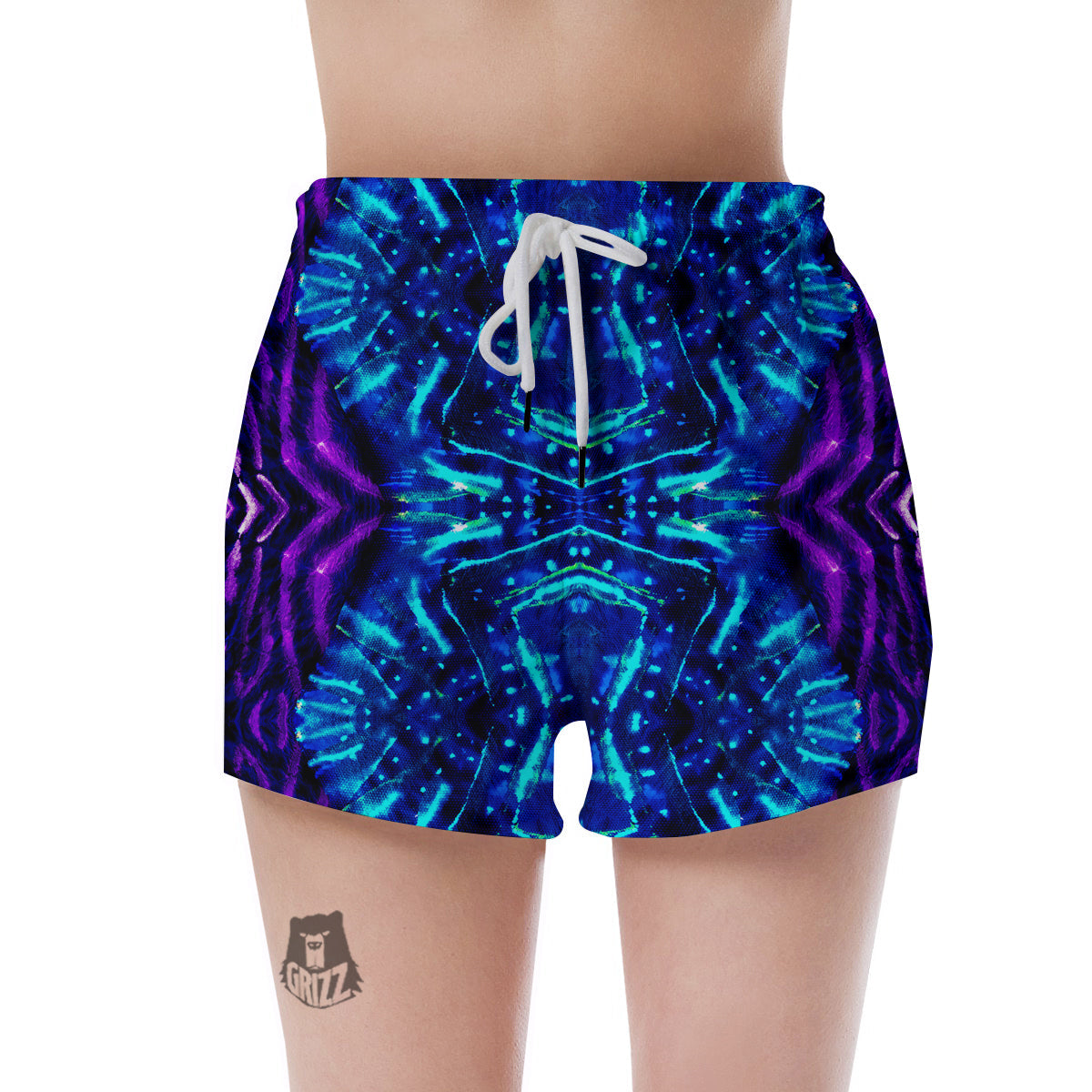 Psychedelic Watercolor Print Pattern Women's Shorts-grizzshop