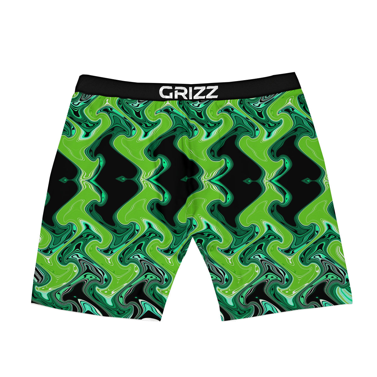 Psychedelic Wave Liquid Green Print Boxer Briefs-grizzshop
