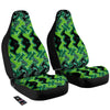 Psychedelic Wave Liquid Green Print Car Seat Covers-grizzshop