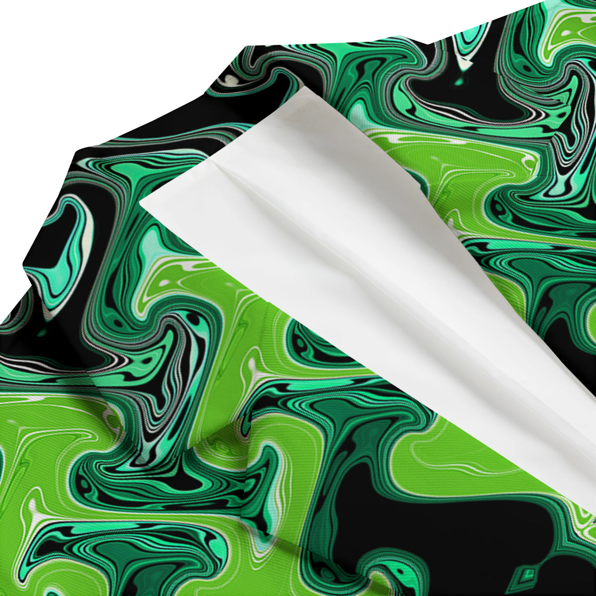 Psychedelic Wave Liquid Green Print Men's Blazer-grizzshop