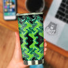 Psychedelic Wave Liquid Green Print Tumbler-grizzshop