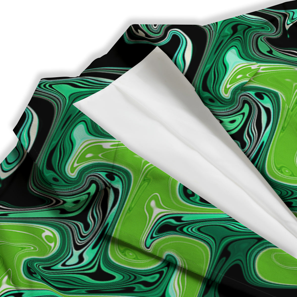 Psychedelic Wave Liquid Green Print Women's Blazer-grizzshop