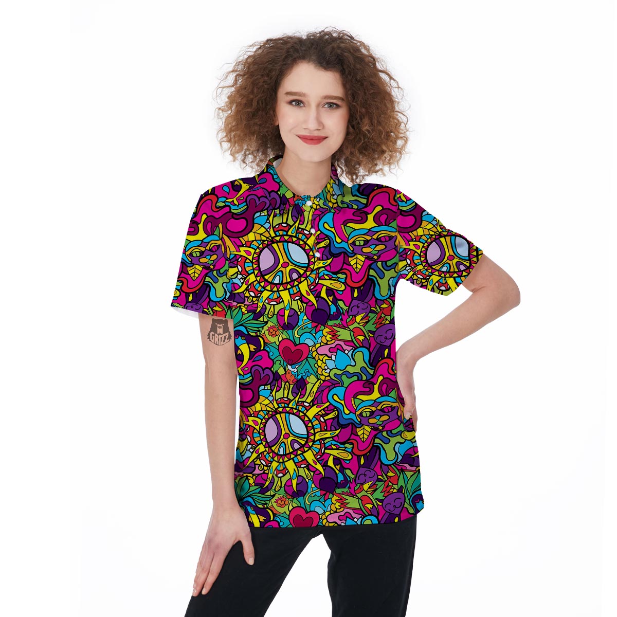 Psychedelic Women's Golf Shirts-grizzshop