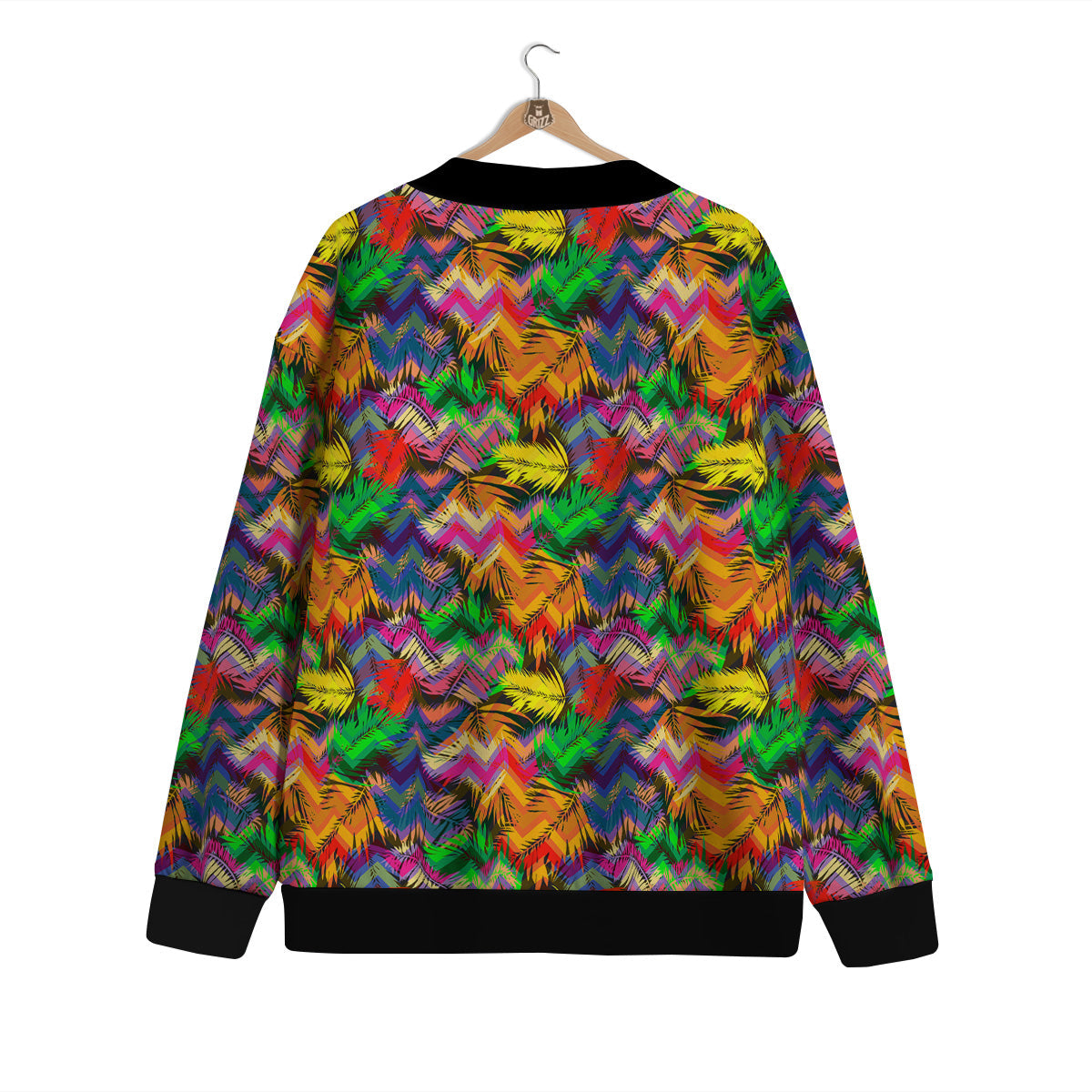 Psychedelic Zigzag Tropical Print Pattern Cardigan-grizzshop