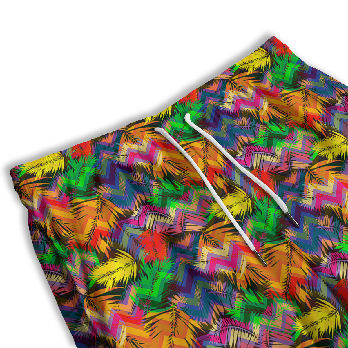 Psychedelic Zigzag Tropical Print Pattern Men's Athletic Shorts