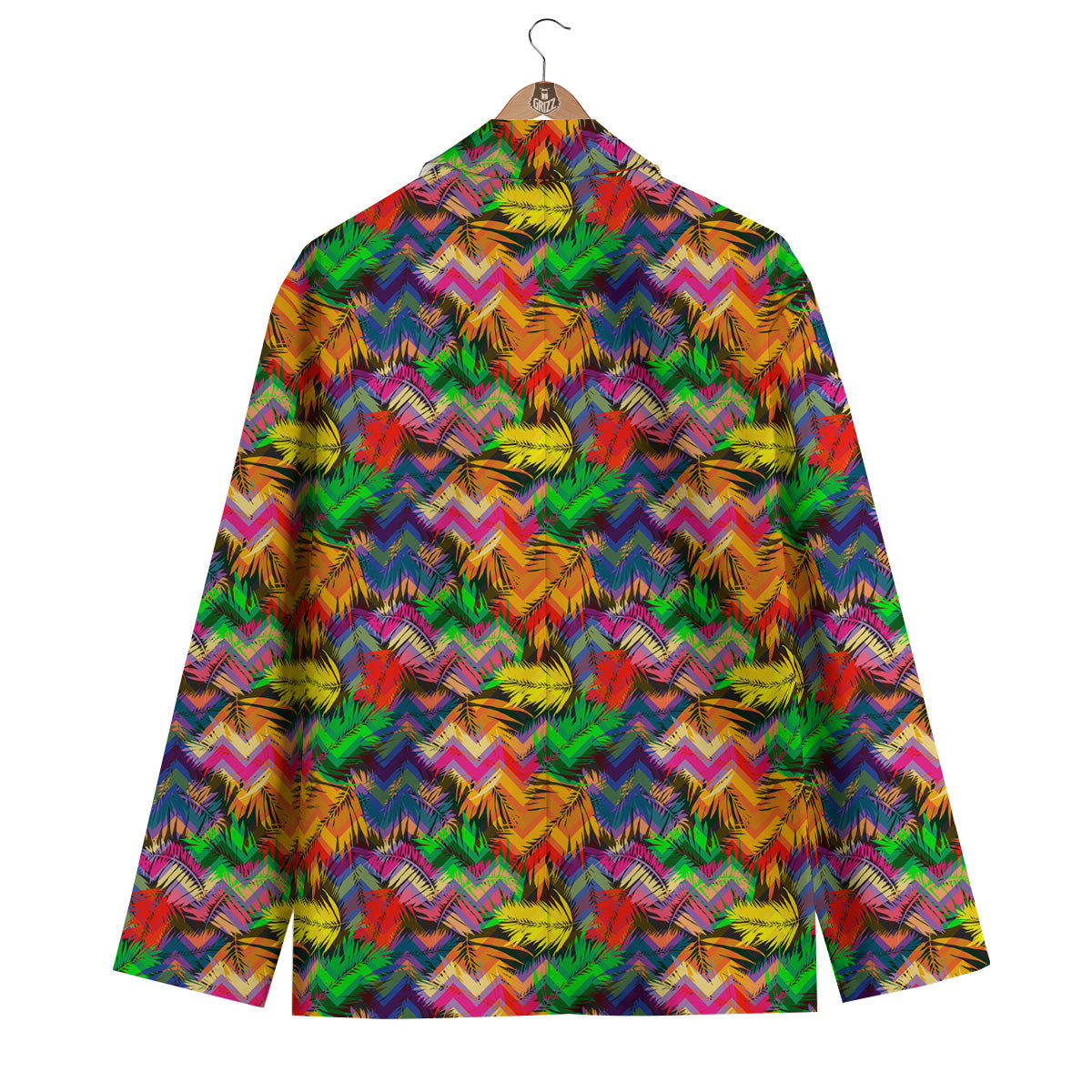 Psychedelic Zigzag Tropical Print Pattern Men's Blazer-grizzshop