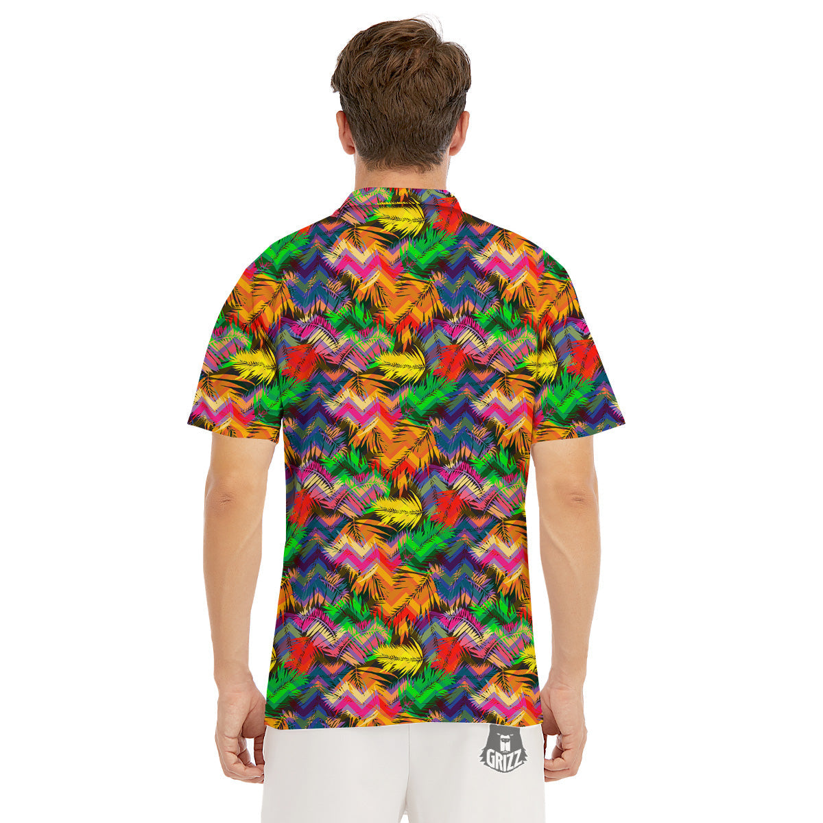 Psychedelic Zigzag Tropical Print Pattern Men's Golf Shirts-grizzshop