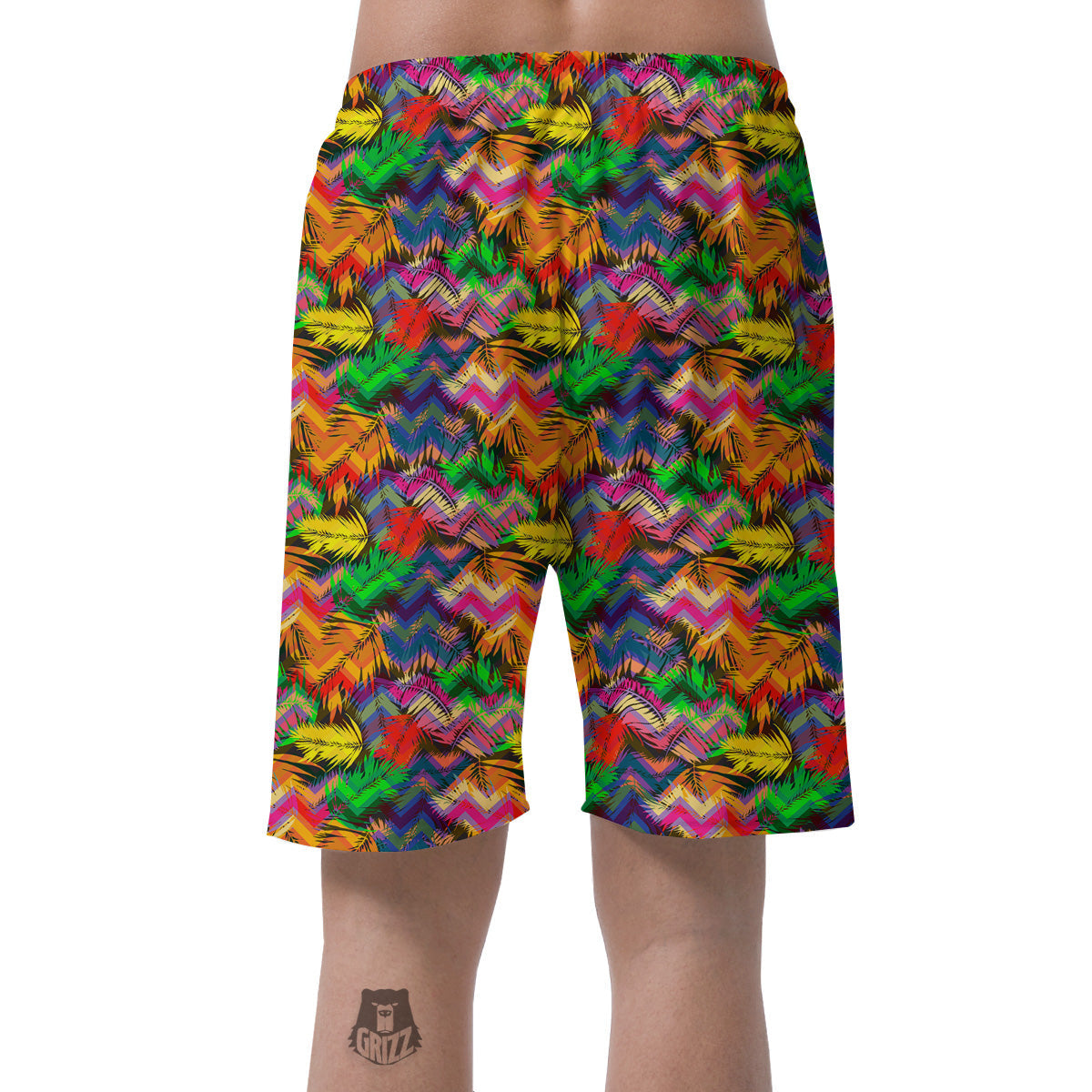 Psychedelic Zigzag Tropical Print Pattern Men's Shorts-grizzshop