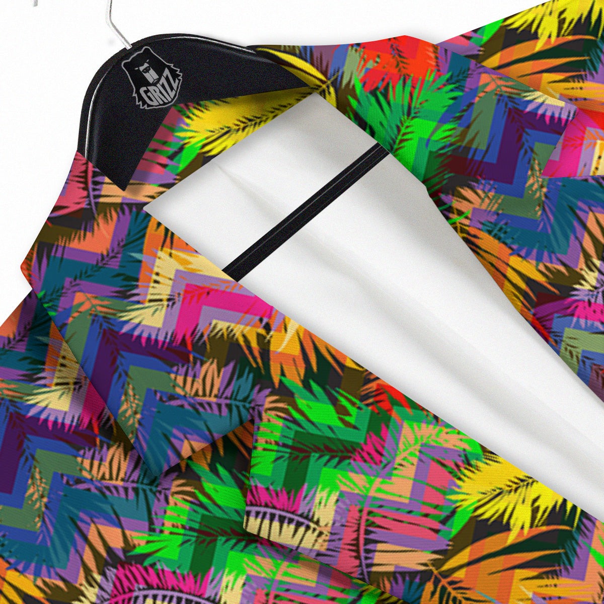Psychedelic Zigzag Tropical Print Pattern Men's Sport Coat-grizzshop