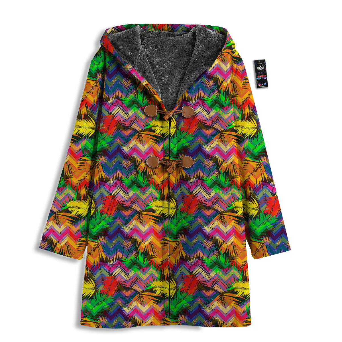 Psychedelic Zigzag Tropical Print Pattern Men's Windbreaker Jacket-grizzshop