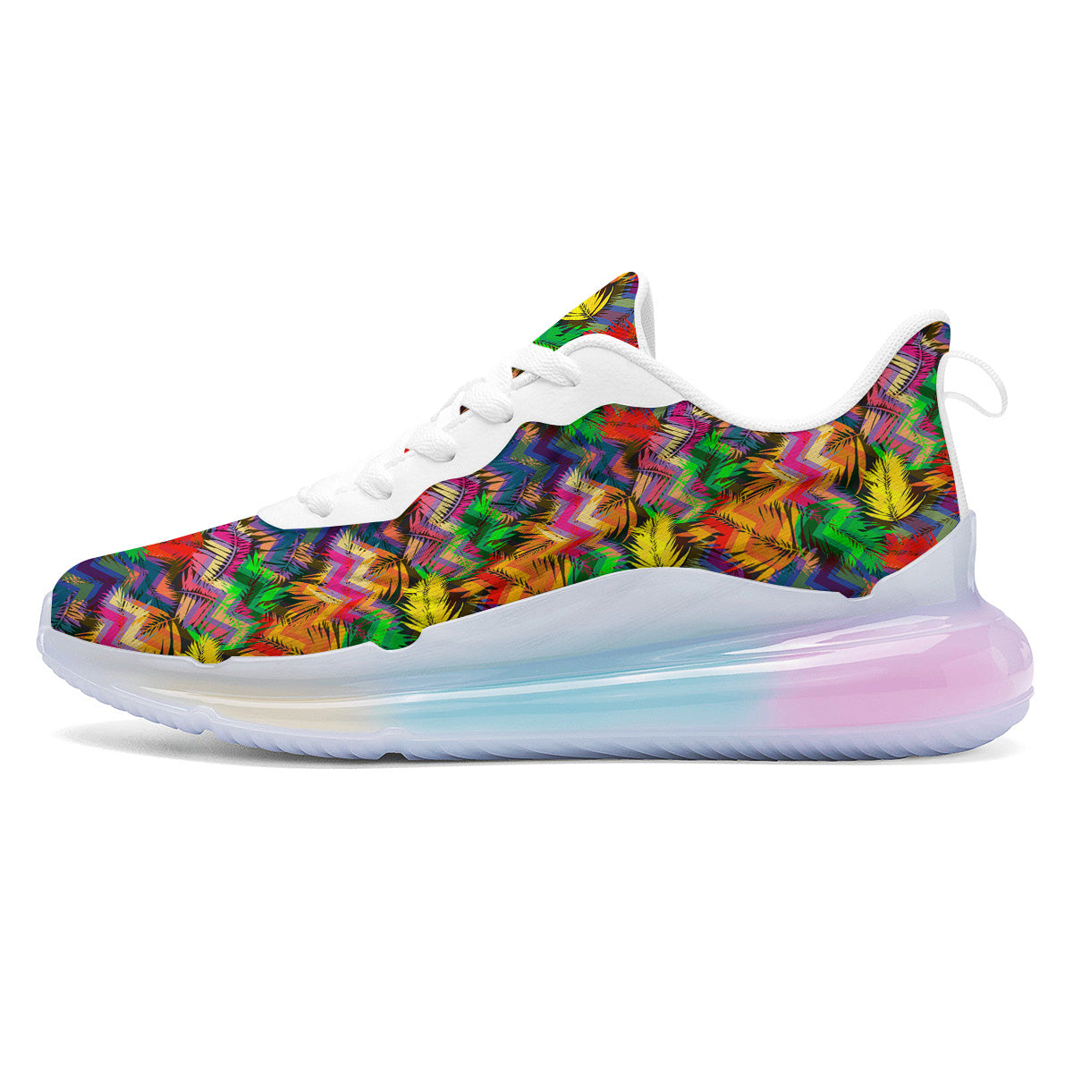 Psychedelic Zigzag Tropical Print Pattern Running Sneakers-grizzshop