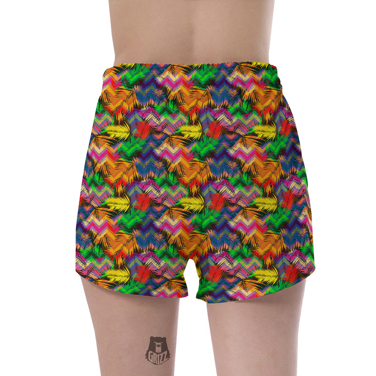 Psychedelic Zigzag Tropical Print Pattern Women's Shorts-grizzshop