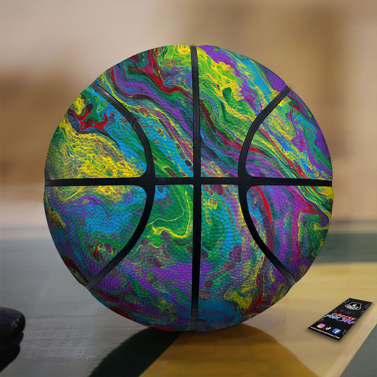 Psychedelic Abstract Print Basketball