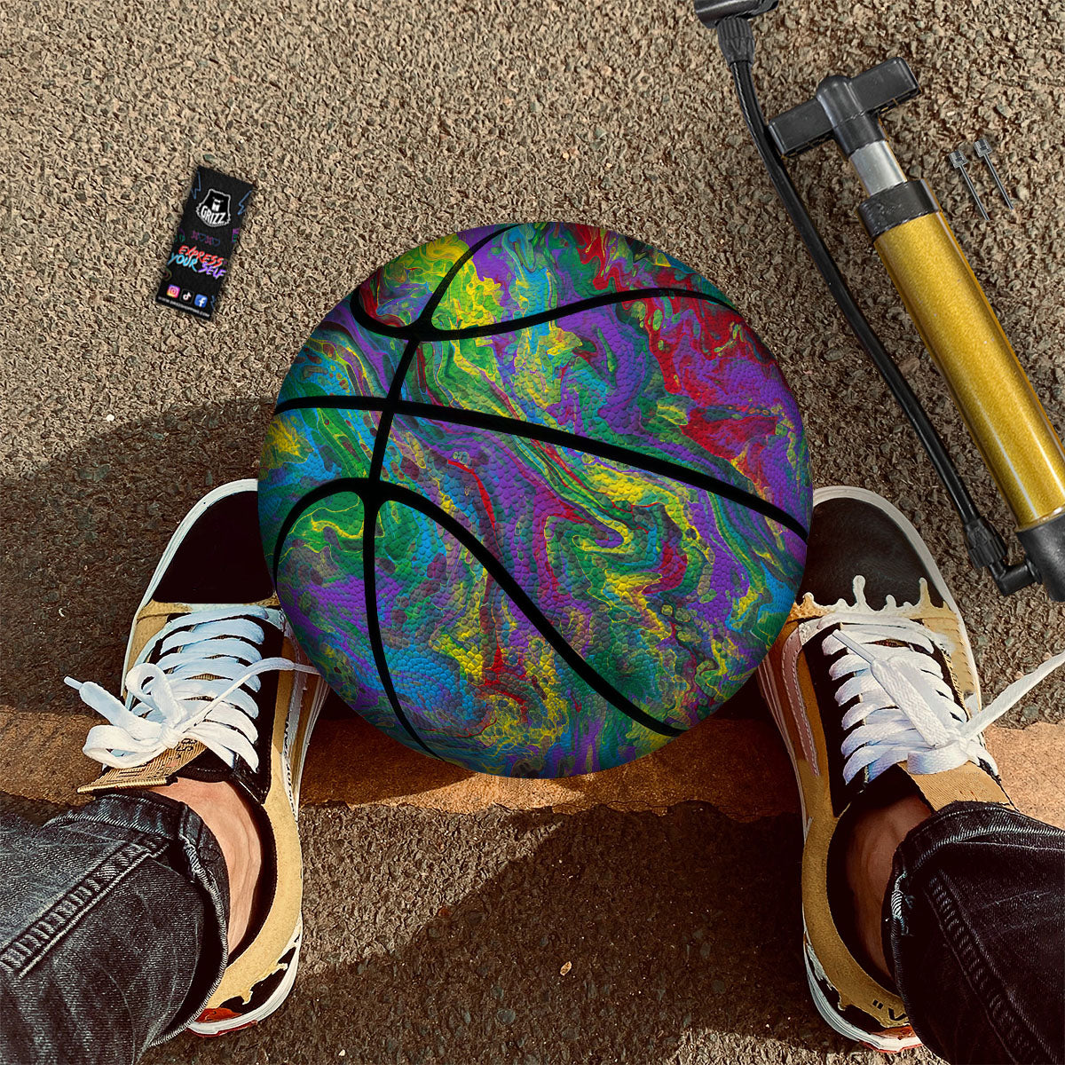 Psychedelic Abstract Print Basketball