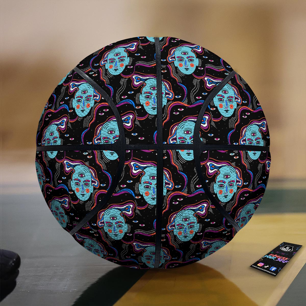 Poinsettia Xmas Print Pattern Basketball