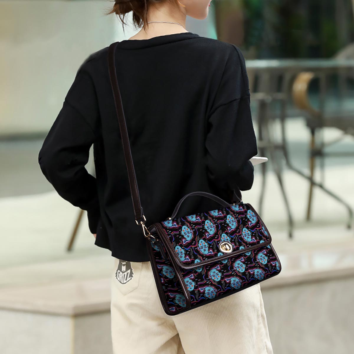 Psychedelic Hippie Retro Print Pattern Women's Satchel Bag
