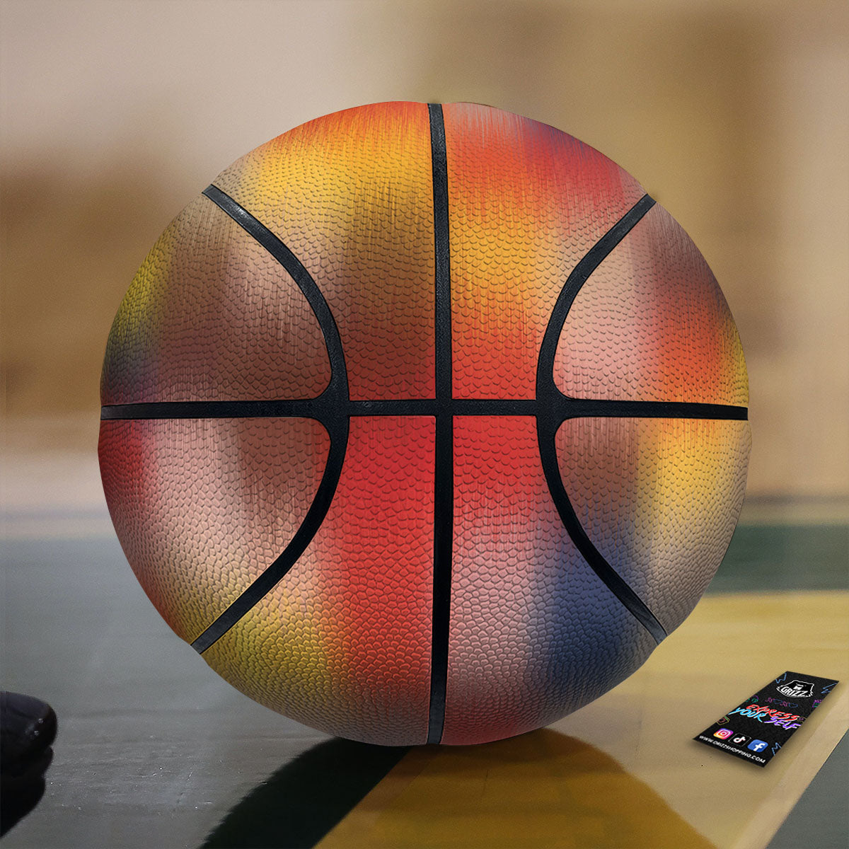 Psychedelic Multicolor Print Basketball