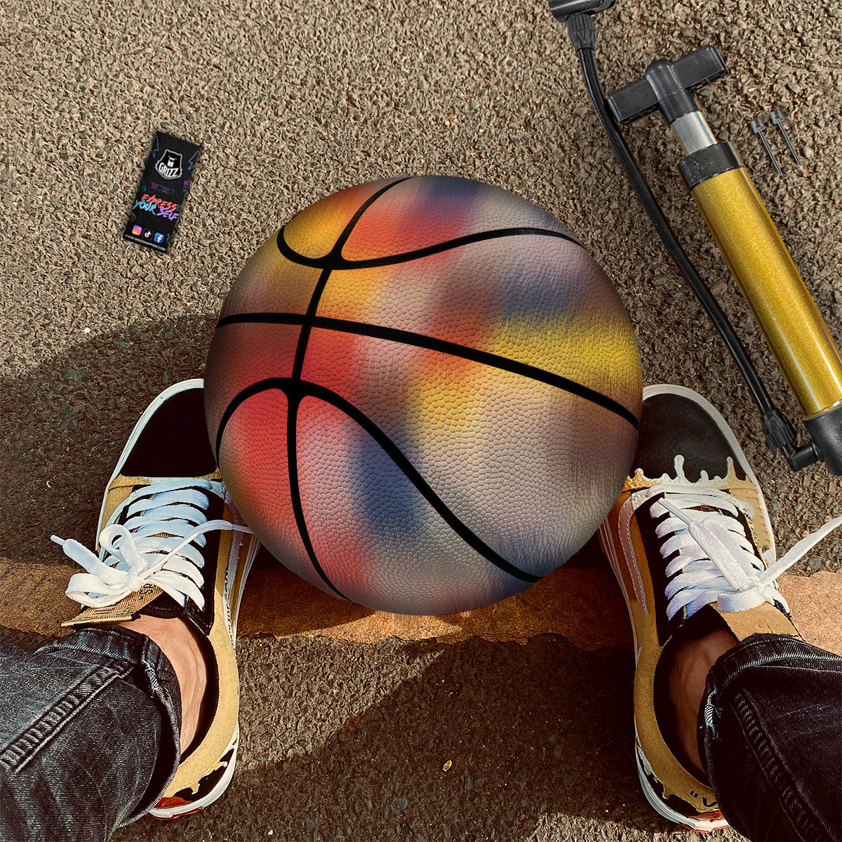 Psychedelic Multicolor Print Basketball