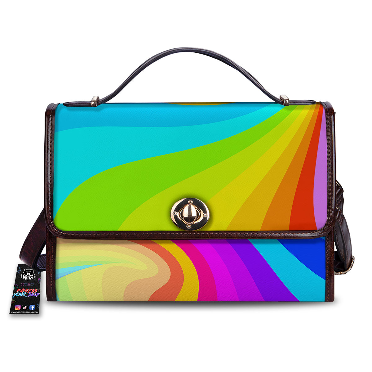 Psychedelic Rainbow Torus Print Women's Satchel Bag