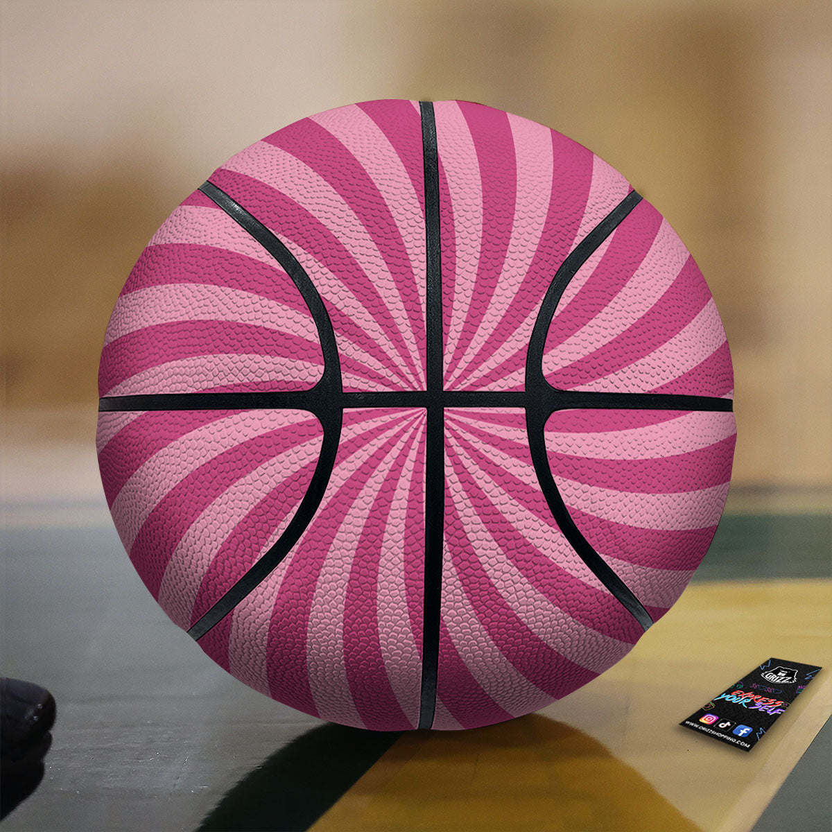 Polka Dot Sunflower Print Pattern Basketball