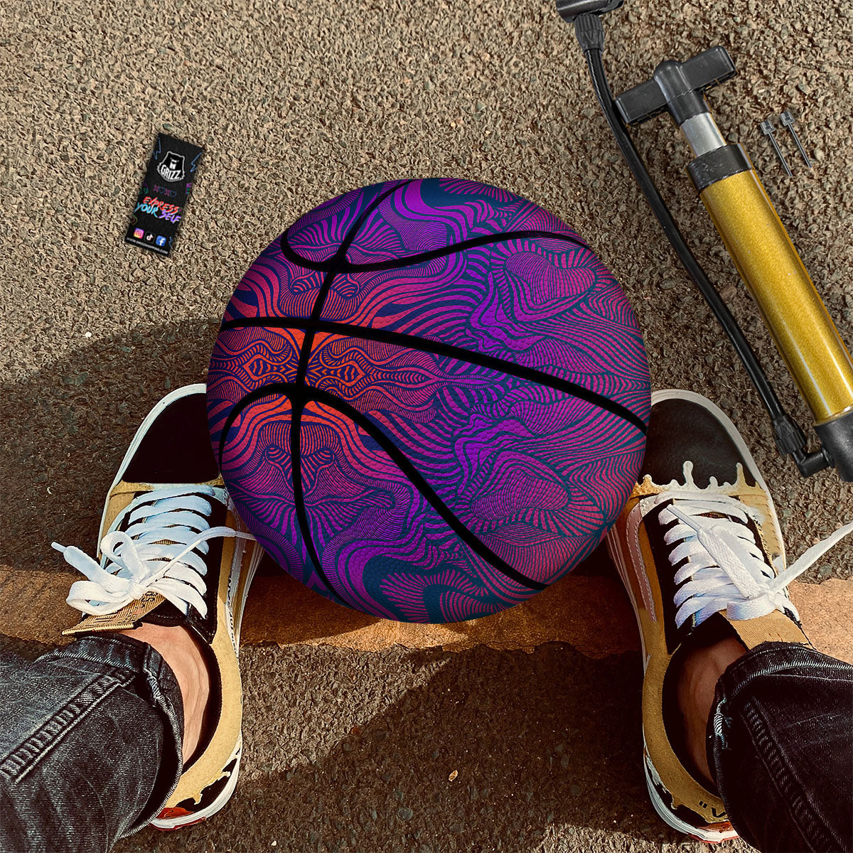 Psychedelic Trippy Ornament Print Basketball
