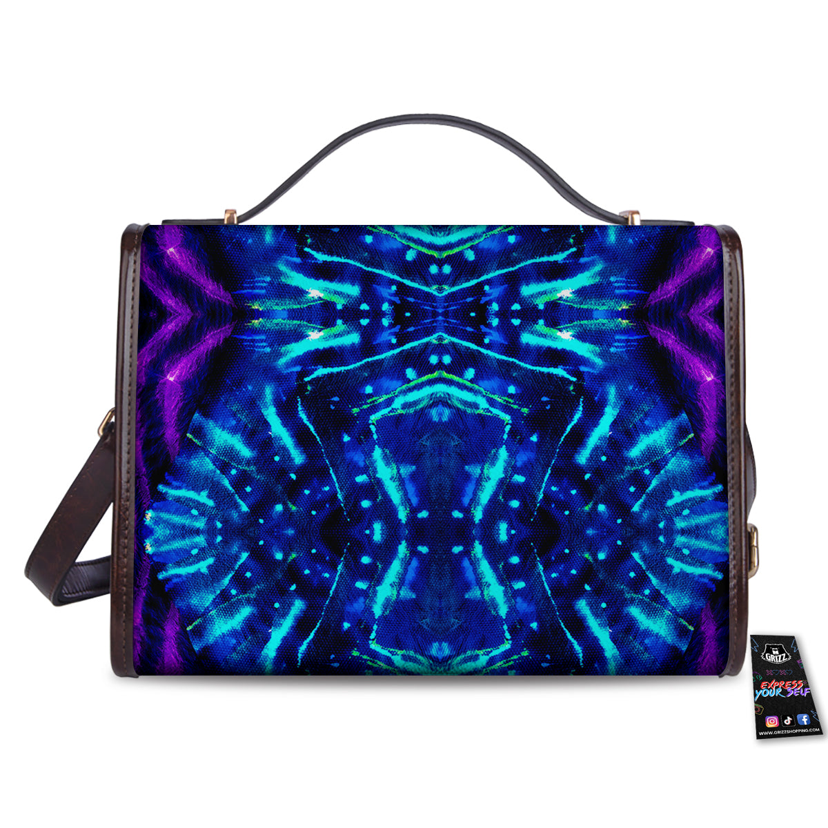 Psychedelic Watercolor Print Pattern Women's Satchel Bag