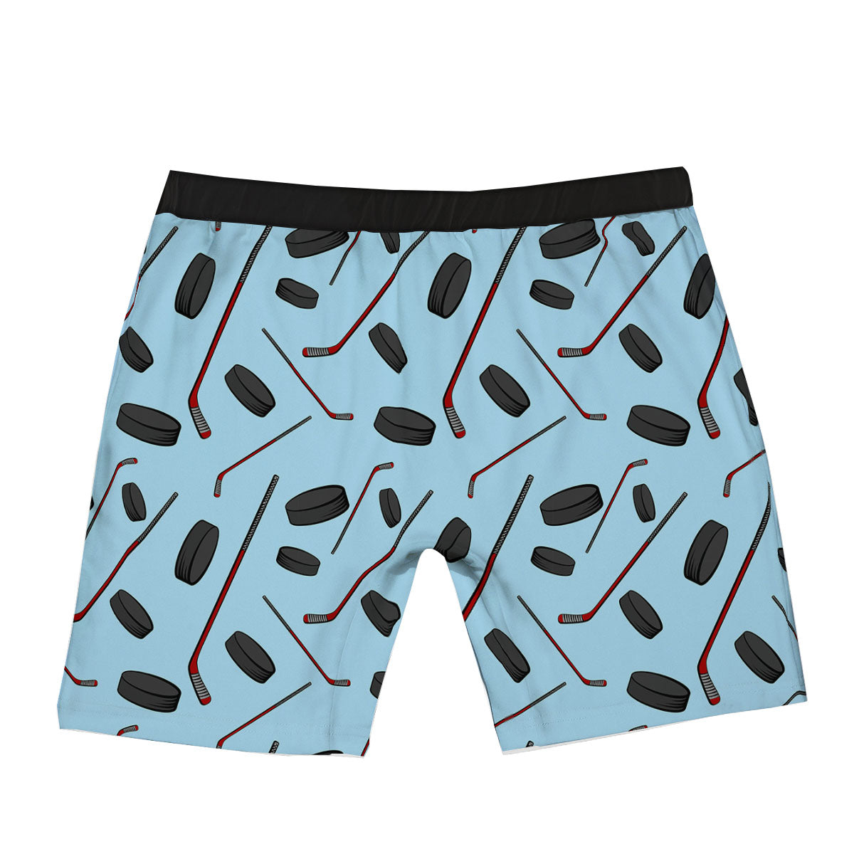 Puck And Hockey Stick Print Pattern Boxer Briefs-grizzshop