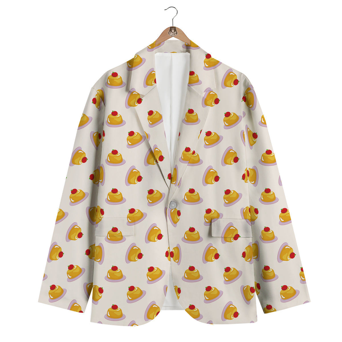 Pudding Delicious Print Pattern Men's Blazer-grizzshop