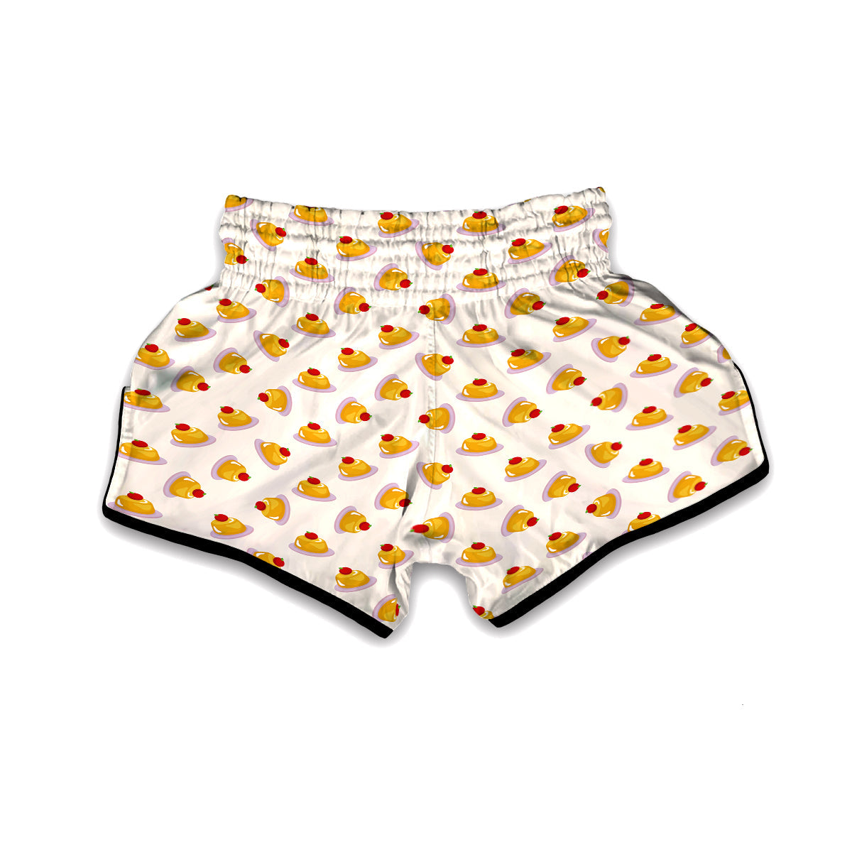 Pudding Delicious Print Pattern Muay Thai Boxing Shorts-grizzshop