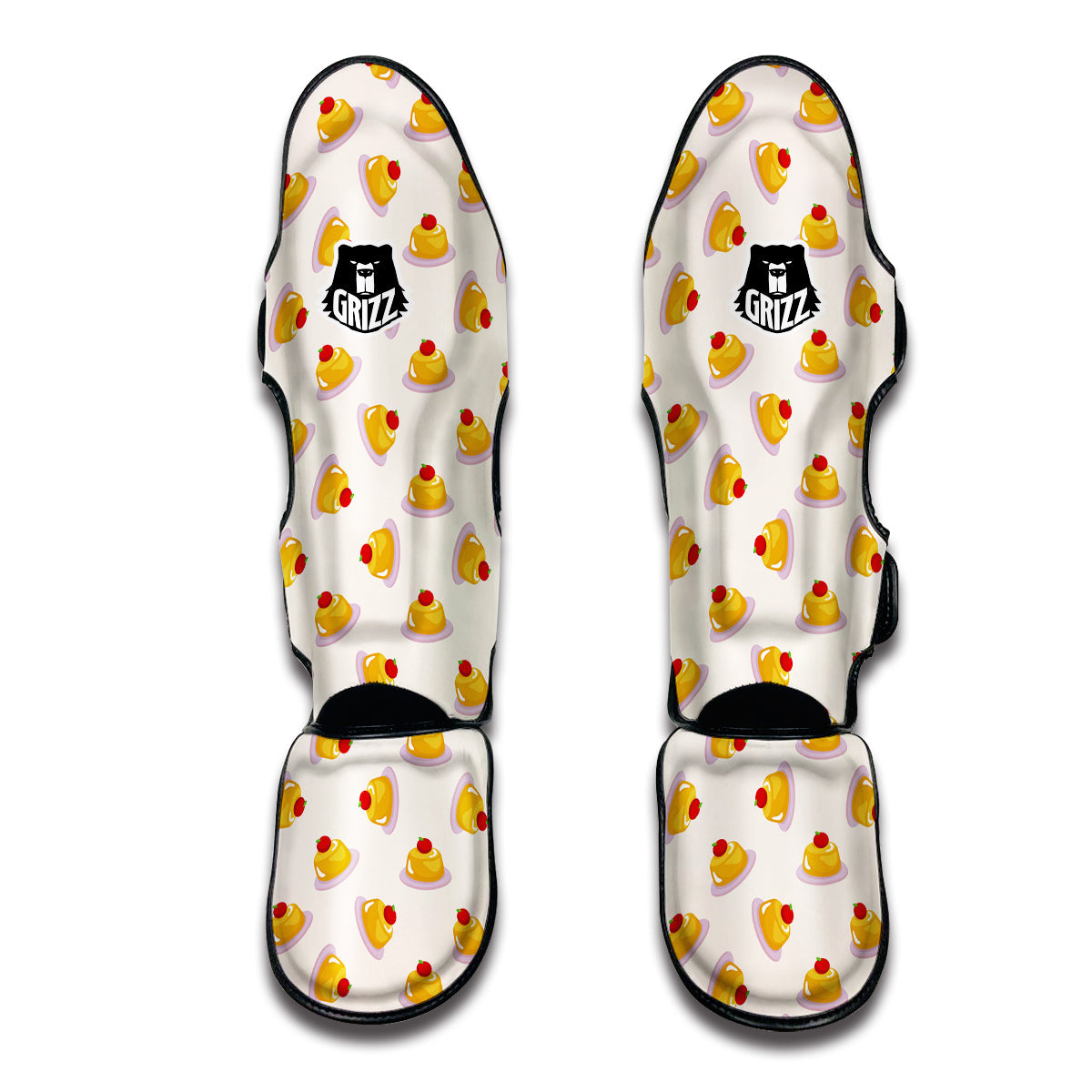 Pudding Delicious Print Pattern Muay Thai Shin Guards-grizzshop