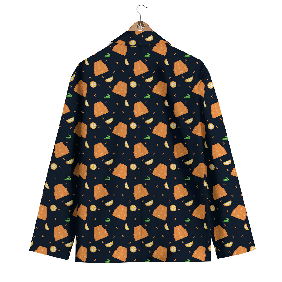 Pudding Orange Print Pattern Men's Blazer-grizzshop