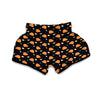 Pudding Orange Print Pattern Muay Thai Boxing Shorts-grizzshop