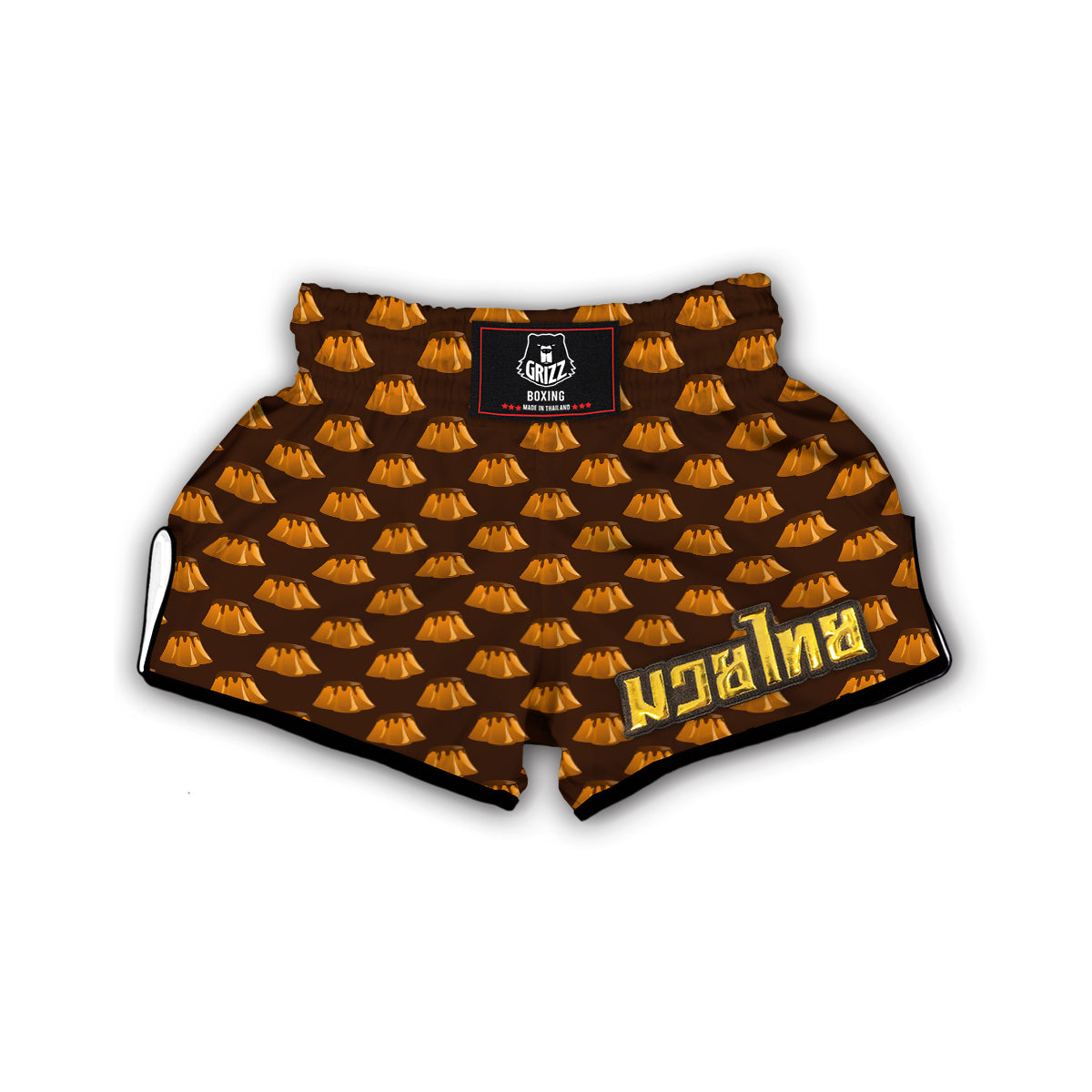 Pudding Print Pattern Muay Thai Boxing Shorts-grizzshop